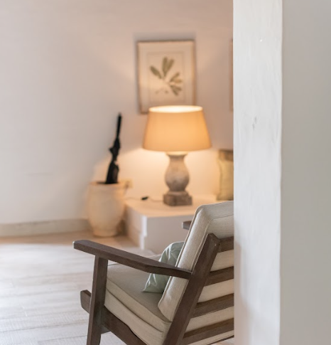calming image of armchair and lamp